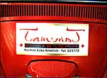 Logo als Autowerbung arabisch-deutsches Café TamTam